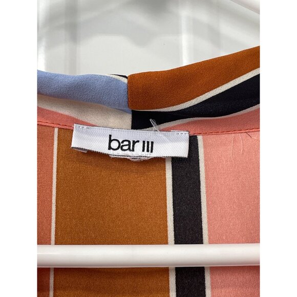 Bar III Blouse Sleeveless V Neck Inverted Pleat Multicolor Lightweight Polyester - Picture 4 of 8